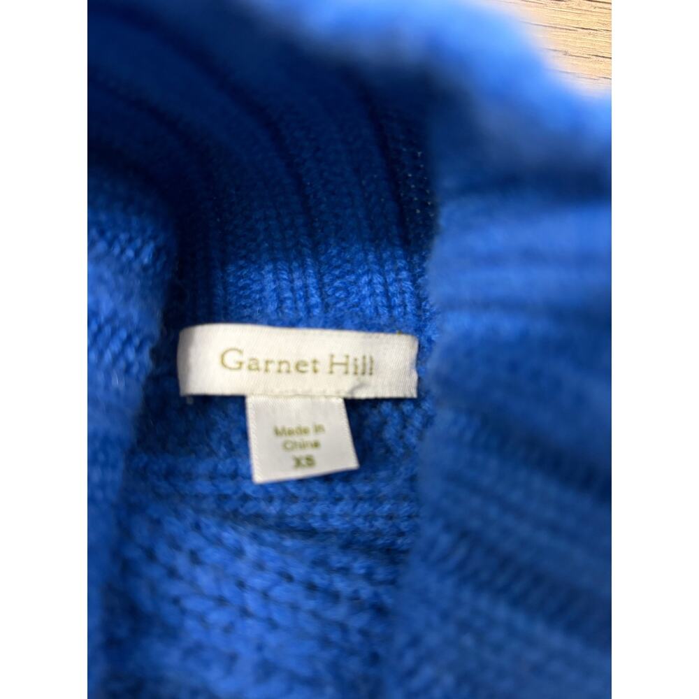 Garnet Hill Women's XS 100% Cashmere Blue Turtleneck Sweater - Picture 3 of 6